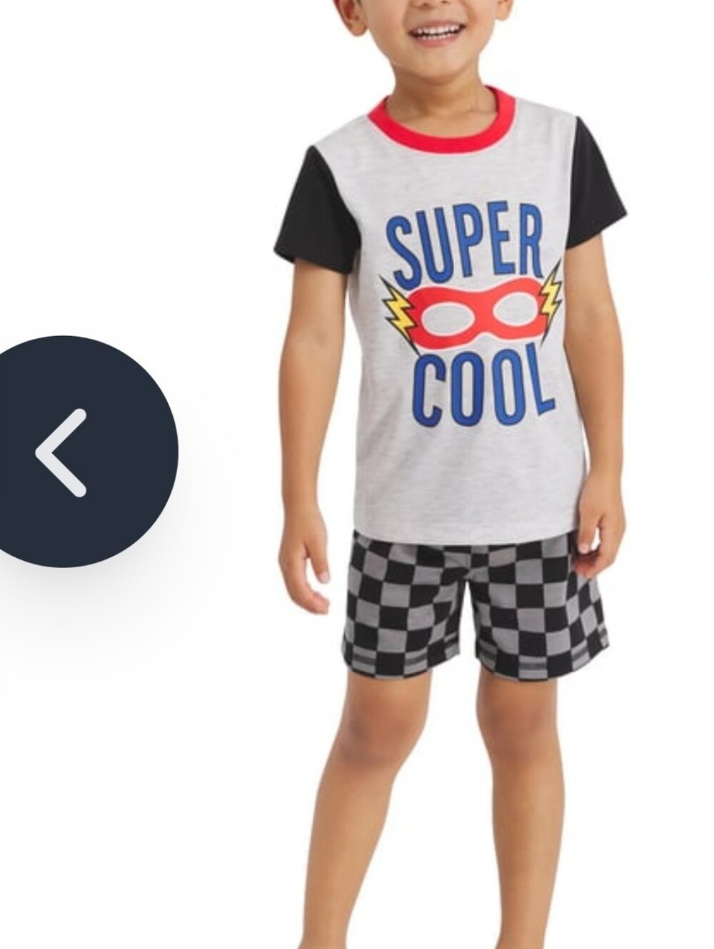 Kids 'Super Cool' Short Sleeve Pajama Set - Black, Gray, Red 2T